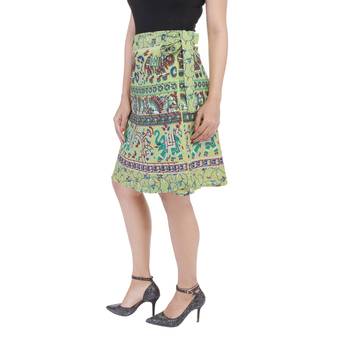 Green printed Cotton Rajasthani skirts 3