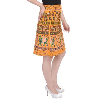 Yellow printed Cotton Rajasthani skirts 3