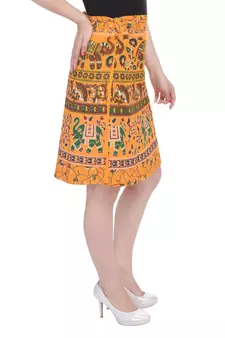 Yellow printed Cotton Rajasthani skirts