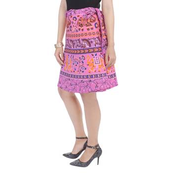 Pink printed Cotton Rajasthani skirts 3
