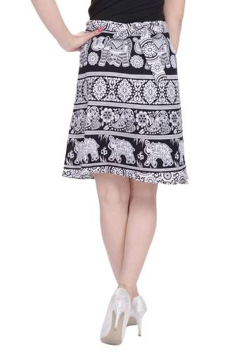 Black printed Cotton Rajasthani skirts