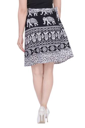 Black printed Cotton Rajasthani skirts