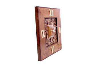 Hand Crafted Antique Square Shape Wooden Wall Clock 1