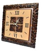 Hand Crafted Antique Square Shape Wooden Wall Clock