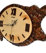 Hand Crafted Antique Asymmetric Shape Wooden Wall Clock
