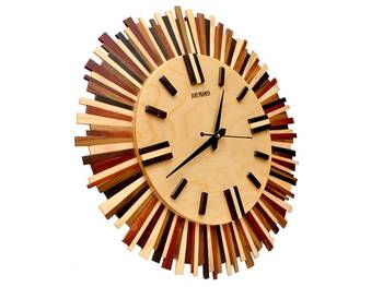 Hand Crafted Antique Circular Shape Wooden Wall Clock 1