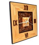 Hand Crafted Antique Square Shape Wooden Wall Clock