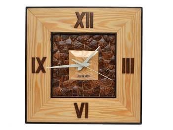 Hand Crafted Antique Square Shape Wooden Wall Clock 2