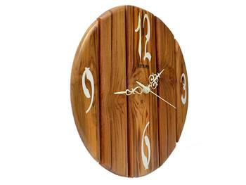 Hand Crafted Antique Circular Shape Wooden Wall Clock 1