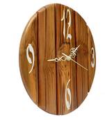 Hand Crafted Antique Circular Shape Wooden Wall Clock