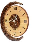 Hand Crafted Antique Circular Shape Wooden Wall Clock