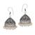Oxidised Silver Plated White Beads Brass Earrings Jewellery