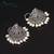 Oxidised Silver Plated White Beads Brass Earrings Jewellery