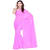Light pink plain georgette saree with blouse