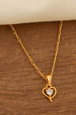 Golden chain with heart pendant one gram gold 1