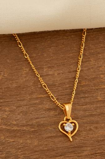 Golden chain with heart pendant one gram gold
