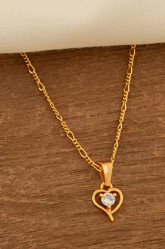 Golden chain with heart pendant one gram gold