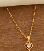 Golden chain with heart pendant one gram gold