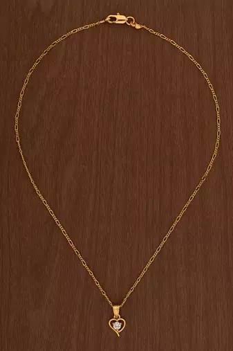 Golden chain with heart pendant one gram gold