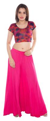 Orange and pink lycra fabric printed stitched blouse 2