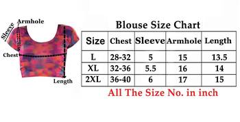 Orange and pink lycra fabric printed stitched blouse 5