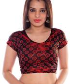 Black lycra fabric printed stitched blouse