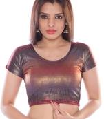 Voilet lycra fabric printed stitched blouse