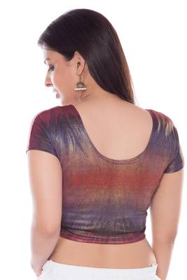 Voilet lycra fabric printed stitched blouse 4