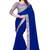 Blue plain georgette saree with blouse