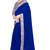 Blue plain georgette saree with blouse