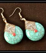 Royal turqouise temple dangling earrings