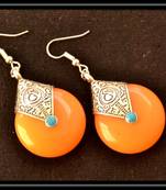 Royal yellow temple dangling earrings