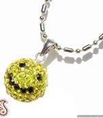 Yellow Smily Swarovski Crystal Pendant
