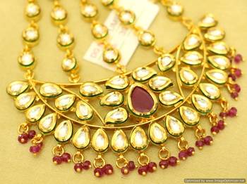 Ruby Kundan Meenakari Bridal Passa 2