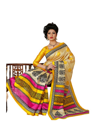 Cotton Bazaar Multi Colored Cotton silk Saree