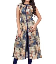 Multicolor printed georgette party-wear-kurtis
