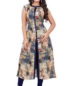 Multicolor printed georgette party-wear-kurtis