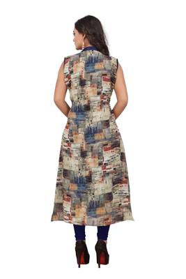Multicolor printed georgette party-wear-kurtis 3