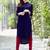 Blue plain rayon pakistani-kurtis