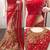 Red embroidered georgette saree with blouse
