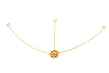 Traditional Borla Matha Patti Made With Fine Brass & Decorated With Crystal Stones 2