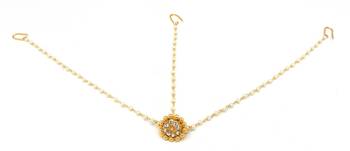 Traditional Borla Matha Patti Made With Fine Brass & Decorated With Crystal Stones 2