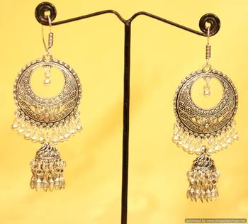 Oxidised Silver Filigree Earrings 1