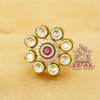 Kundan & Meenakari Ruby Studs 2