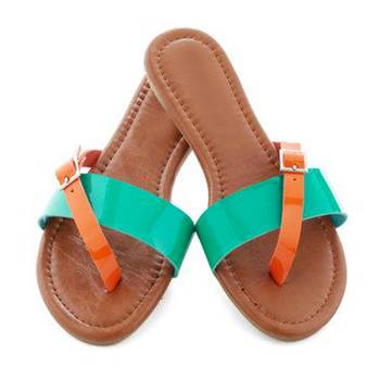 Sea green n Orange Flats 1