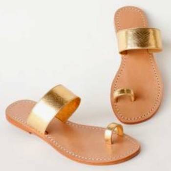 Shiny Golden n Beige Flats 1