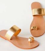 Shiny Golden n Beige Flats