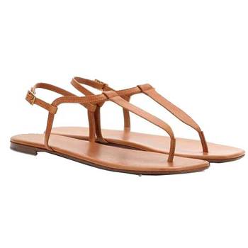 Beige 'T' style flat Sandal 1