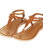Brown double bakkal 'T' sandal