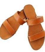 Brown Double Belt Flats